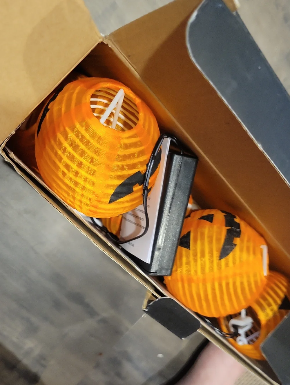 Pumpkin Face Lanterns Light Set,NIB; 10 Paper Jack-O-Lanterns/ New